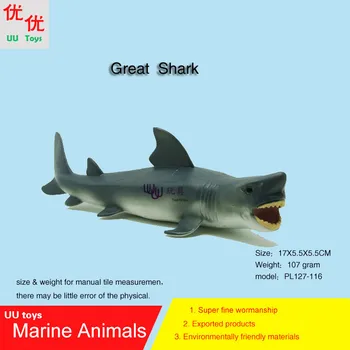 Fierbinte jucării Marele rechin alb model de Simulare Animale Marine, Animale de Mare de copii cadou de învățământ recuzită (Carcharodon carcharias Fălci )