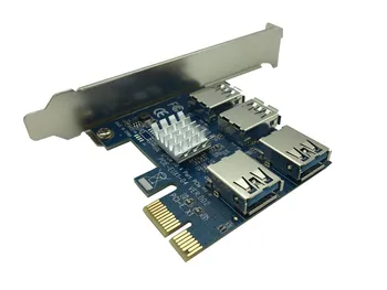 Fierbinte PCI Express Riser Card PCI-E 1x la 16x de la 1 la 4 PCIE USB 3.0, Slot de Multiplicare Hub Adaptor Pentru Minerit Bitcoin BTC Miner Mașină