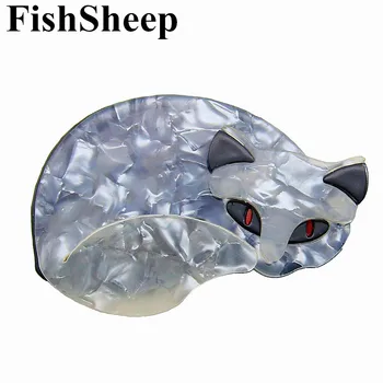 FishSheep Acrilice Fox Broșe Pentru Femei De Moda Din Plastic Animale Stil Brosa Pisica Și Ace Insigne Cadouri Nou 2018 Rochie Accesoriu