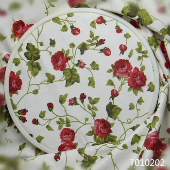 Flori rosii Model din Bumbac pentru țesături Mozaic Pânză Îmbrăca cu Metru coase lenjerie de Pat Păpuși pentru Copii Quilt Ț T010202 1x1.6m