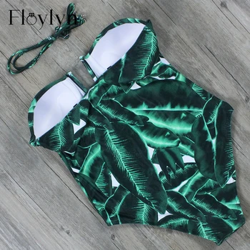 Floylyn Plante Tropicale Sexy, Sutiene, Costume De Baie Femei-O Bucată De Brazilian Costum De Baie 2018 Maillot De Bain