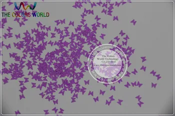 FN-3 Rezistent la Solvenți Neon de Culoare Violet Fluture Bowknot Forma Sclipici pentru Unghii și DIY decorare 1Pack =50g