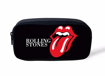 FORUDESIGNS Rolling Stones Trupa Logo/Pink Floyd Cazuri Cosmetice Creion Caz, Copii de Școală Sac de Machiaj Copii Cazuri Escolar Lapices