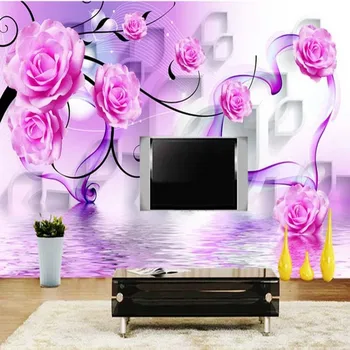 Foto tapet personalizat tapet mural TV de fundal canapea camera de zi dormitor 3D stereo rose murală