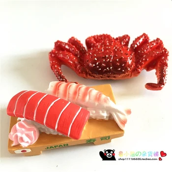 Fructe de mare japonez Regele Crab, Somon, Sushi 3D Magneți de Frigider Turism, magazin de Suveniruri Frigider Autocolante Magnetice Acasă Decortio