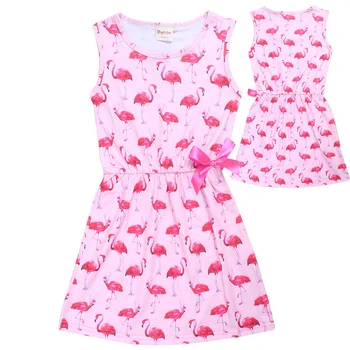 Fără mâneci Rochie de Fată Flamingo Rochie pentru Fete pentru Copii Haine de Adolescent Modele de Rochii de Printesa Lebada Copii Haine pentru Copii