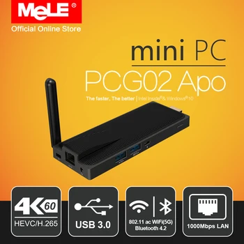 Fără ventilator Windows 10 Mini PC Stick MeLE PCG02 Apo 32GB 4GB Intel Apollo Lac Celeron N3450 4K HDMI USB 3.0 1000Mbps LAN WiFi BT4.2