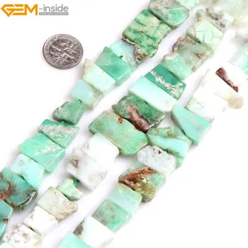 Gem-interior Verde Natural Australia Jad Plat Stick Punct de Margele Pentru a Face Bijuterii Margele DIY 15