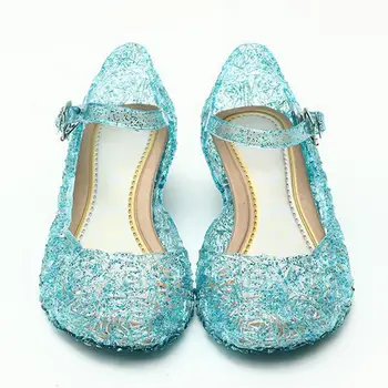Gheață Culori fata de Pantofi pentru Copii-Casual Pantofi pentru copii Fete Pantofi de Prințesă Gaura Elsa Anna Albastru Pantofi de Cristal PVC Solid Copilul JM10