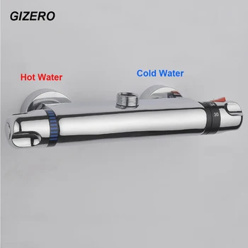GIZERO Contemporane Duș Robinet Termostatic Ventil de Amestec de baie termostat robinet montat pe perete cadă de baie robinet ZR950