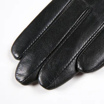 Gours Iarna din Piele Manusi pentru Femei Brand de Moda Negru din piele de Capra Deget Mănuși 2017 New Sosire Cald Mănuși cu un deget GSL028
