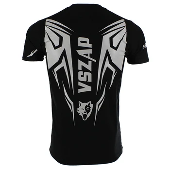 Gri, Logo-ul Negru cu Maneci Scurte T-shirt pentru Bărbați UFC MMA Îmbrăcăminte VSZAP Shadow Hunter Muay Thai Teuri mma Tricouri