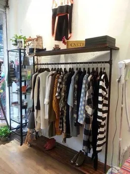 Haine Vintage de afișare magazin de haine raft etaj cuier din fier forjat pentru a face conducta veche umerase