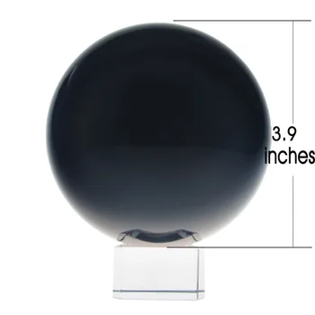 H&D 100MM New Sosire Feng Shui din Asia Cuarț Negru Crystal Ball Sfera cu Suport Pentru Decoratiuni Accesorii Frământa Spinner
