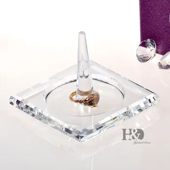 H&D de Moda pentru Femei Piața de Cristal Inel Suport pentru Bijuterii Colecta Bijuterii de Stocare de Caz Sticlă Organizator Caz de Cadouri de Nunta