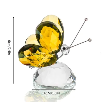 H&D X ' mas Cadouri Frumoase de Cristal Galben Fluture Urări de Bine Arta Prespapier Romantic Cadou de Colectie Decor Acasă