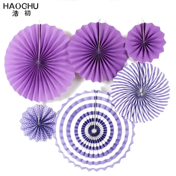 HAOCHU 6pcs/set 8-12-16 inch Decoratiuni de Craciun pentru Casa Rundă de Hârtie Ventilator Pentru Nunta Fundaluri Decorare Copii Botez