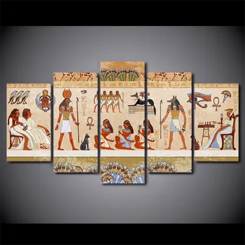 HD Tipărite 5 Bucata de Panza Tablouri de Arta de Perete Egiptean Poze Modular Dinastiei Vechi Poster Decor Acasă Transport Gratuit CU-2749C