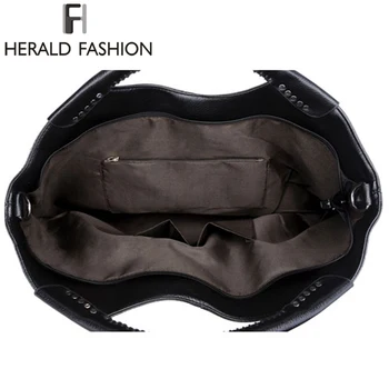 Herald Moda Casual Vagabonzi Sac Nit de Mare Capacitate Femei Recipienti din plastic Sac de Toamnă și de Iarnă PU Geantă de Umăr Piele