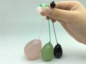 HIMABM Amestec natural de Culoare jad ou pentru Kegel Exercițiu 3pcs în 1 set muschii pelvieni vaginale exercițiu de ou se amestecă