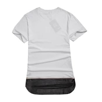 HIPFANDI Mens T shirt Moda 2017 Vara tricou Barbati din piele patchwork T-shirt cu fermoar lateral design Hip Hop swag Haine