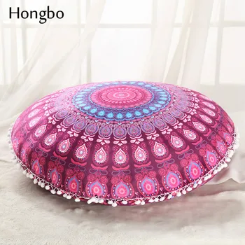Hongbo 1 Buc Mandala Etaj Perne Rotunde Boem Pernă Perne Perne Caz Acoperire Decorative Acasă Arunca Pernă