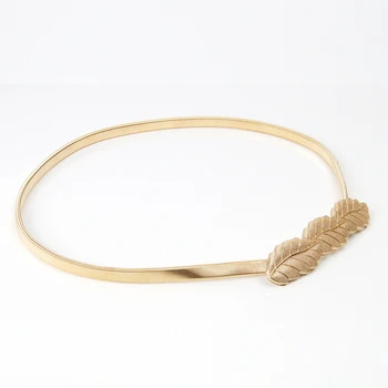 Hot de moda de Aur elastic subțire de sex feminin centura Frunze de metal talie lanț pentru femei îmbrăcăminte 2018 femei curele cinto feminino couro J026