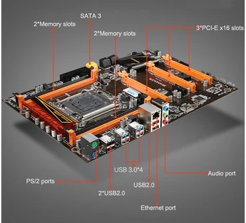 HUANAN X79 deluxe placa de baza CPU RAM, combo-uri cu cooler CPU Xeon E5 1650 V2 RAM 16G(4*4G) DDR3 RECC placa Video GTX960 2G DDR5