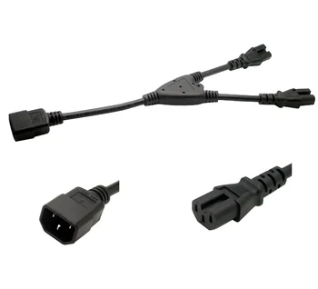 IEC 320 C14 Plug de sex Masculin pentru a 2XC15 de sex Feminin Tip Y Splitter Cablu de Alimentare,1ft,C14-C15 Extensie Cablu de Alimentare