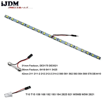 IJDM Super-Luminos ASCUNS Alb T10 LED Strip Lumină W5W cu LED-uri Pentru Portbagaj Zona de Marfă sau de Iluminare Interior,Gheață Albastru/Alb/Albastru