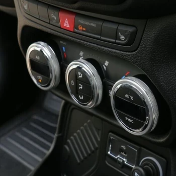 Inel Cadru Surround Aer condiționat Transforma Comutator Difuzor Radio Priză Accesorii de Interior din Aluminiu Pentru Jeep Renegade 3PCS/SET