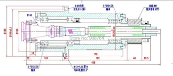 Instrument de arbore mașină cnc cu ax bt40 scripete centura sincron cnc mașină de frezat BT40 ATC petală clemă+ arcuri-disc+bară de tracțiune