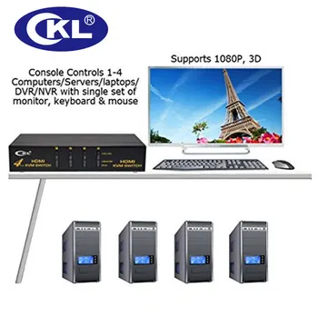 IONUT USB HDMI Switch KVM 4 Porturi PC Monitor Tastatură Mouse-ul Switcher Suport de Taste Mouse-ul de Scanare Automată de Comutare 1080P 3D IONUT-94H