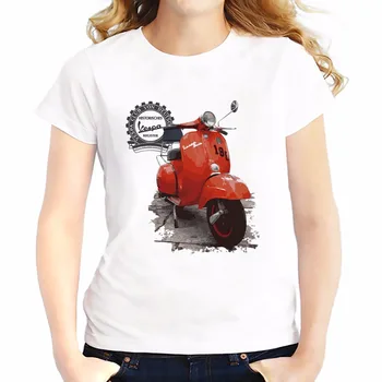 Italia clasice scuter tricouri femei 2018 vara noi casual tricou femme moale confortabil tricou JOLLYPEACH marca t-shirt