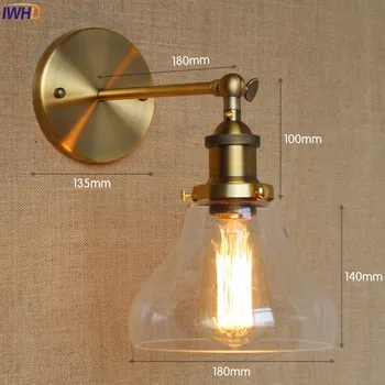 IWHD Antic, de Epocă, Retro, Lumini de Perete Bar Cafea Sticlă de Argint Industrial Lampă de Perete Edison Tranșee Wandlamp CONDUS Scara de Lumină