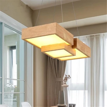 Japoneze Moderne, Simple, Creative Lemn LED Independent de Lumini de formă Dreptunghiulară din Lemn de Lumini Pentru Camera de zi Sala de Mese Transport Gratuit