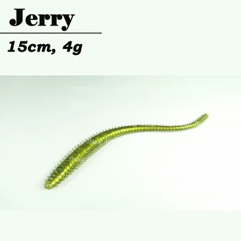 Jerry 15 buc 15cm/6 4g traznita worm centipede creatură stick momeală moale momeală artificială de pescuit de pescuit