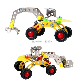 JIAJIALE Vehicul Metal Model kit de Constructii Puzzle de Vehicule Masini Lumineze Educație Asamblare DIY Jucării 3d metal model kituri