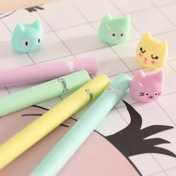 Jonvon Satone 12BUC Creator de Desene animate Drăguț Bomboane de Culoare Pix cu Gel Cat de Papetărie pen Elevii Kawaii Papetărie coreean Papetărie