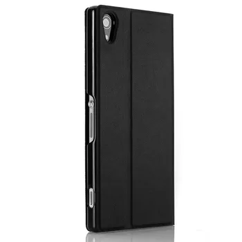 Joylink Piele PU Flip Folder Caz pentru Xperia z2 Negru de Protectie Suport Telefon Mobil Capac, Durabil Slim Fit