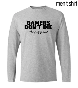 Jucătorii nu Mor Ei Respawn COD PS4 XBOX 2017 nou toamna din bumbac barbati maneca lunga T-shirt crossift fitness man t shirt
