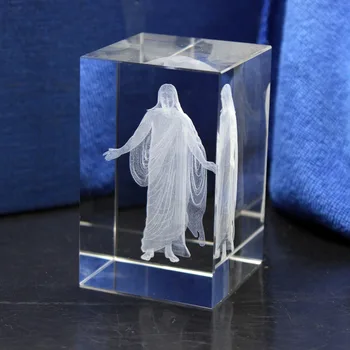 K9 Cristal Cub Isus 3D Cristale de Cuarț Gravate cu Laser Religioase Meserii