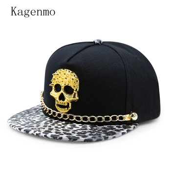 Kagenmo Moda Craniu Rece Pălărie De Hipster Casual Margine Plat Șapcă De Baseball, Skateboarding Hip Hop Vizorul Leopard Tata Pălării