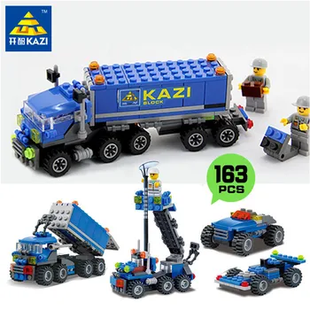 KAZI 163pcs Transport Camion Basculantă Model Blocuri Seturi de Jucării ABS Asamblate Blocuri Jucarii Educative pentru Copii Cadouri pentru Copii