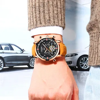 KINYUED Brand Ceasuri Barbati Ceas Barbati Sport Militare ceasuri de mână de Om Skeleton Tourbillon Ceas Relojes
