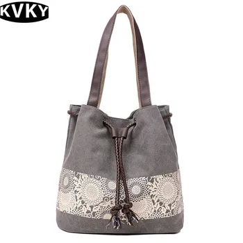 KVKY de Înaltă Calitate Femei de saci de umăr Renumite Branduri de Lux de Designer pentru Femei Dantelă de Imprimare MS genți de mână de Panza de Epocă tote sac