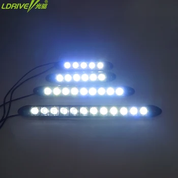 LDRIVE 2PC/lot Flexibil 12V 5/6/9/12pc LED Lumini de Zi DRL LED Lumina de Ceață locuințe negru pentru toyota, vw, hyundai, honda