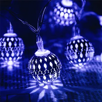 LED-uri Alimentate Solar Zână Șir Lumina,20 Marocan Felinar din Metal Glob decor în aer liber de Iluminat Pentru Pom de Crăciun de Vacanță