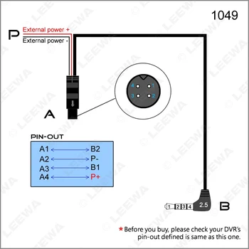 LEEWA 15m 2,5 mm TRRS Jack Conector 4Pin Video Cablu de Extensie Pentru Camion/Duba Auto DVR Camera Reverse Camera #CA1049