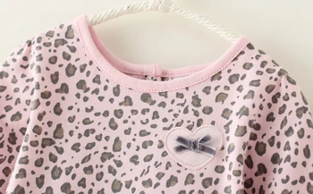 Leopard Fetita Seturi de Îmbrăcăminte Casual cu Maneci Lungi Bluza se Potriveste tricou+Pantaloni Copii Sugari Fete Purta Haine de Primăvară